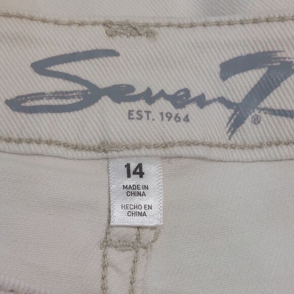 Seven 7 Women's Size 14 Slim Straight High Rise Jeans Bone Denim Stretch NEW! - Picture 8 of 13